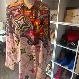 Louis Vuitton Vibrant Multicolor Long Sleeve Dress